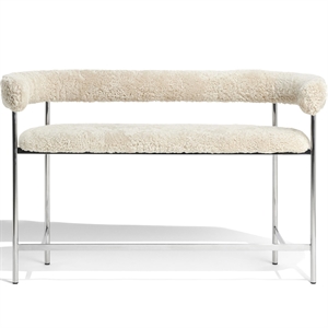 Møbel Copenhagen Font Bar Sofa 75 cm Sheepskin Oyster/Polished Steel Frame