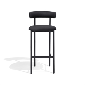 Møbel Copenhagen Font Bar Stool 75 cm Dunes Anthracite Leather/ Black Frame