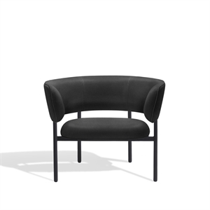 Møbel Copenhagen Font Armchair with Armrest Dunes Anthracite Leather/ Black Frame