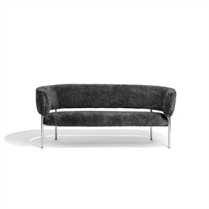 Møbel Copenhagen Font Sofa Sheepskin Gray/Polished Steel Frame