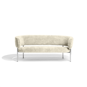 Møbel Copenhagen Font Sofa Sheepskin Oyster/Polished Steel Frame