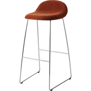 Gubi 3D-baarituoli H75 Ruostumaton Teräs/mokkanahka Special Dedar 133