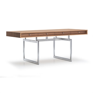 Karakter Office Desk Walnut/ Stainless Steel