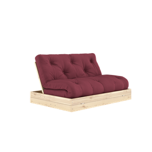 Karup Design -vuodesohva patjalla 140x200 Bordeaux/Kirkas lakka
