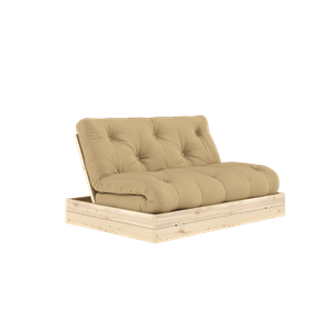 Karup Design -vuodesohva patjalla 140x200, vehnänbeige/kirkaslakka
