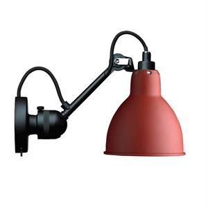 Lampe Gras N304 Wall Lamp Mat Black & Mat Red w. Switch