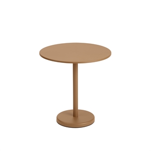 Muuto Linear Steel Café Garden Table Roasted Orange Ø70