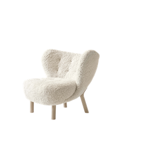 &Tradition Little Petra VB1 Armchair Sheepskin Moonlight/White Oiled Oak