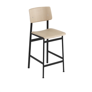 Muuto Loft Bar Stool Oak/Black H98.5