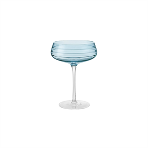 Louise Roe Champagne Coupe Triple Cut -samppanjalasisetti, 4 kpl, sininen