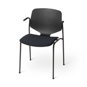 Mater Nova Sea Dining Chair With Armrests And Padded Seat Black