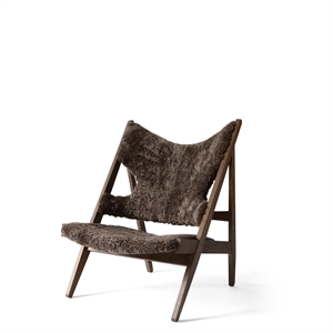 Audo Knitting Armchair Sheepskin Upholstered with Dark Oak Base