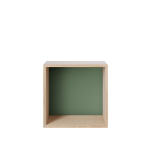 Muuto Mini Stacked Shelving System Between Oak/Dusty Green