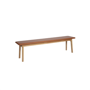 Magnus Olesen Freya Bench Oiled Oak/Leather Upholstered Coganc Hero 42528