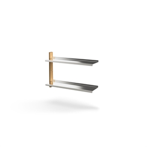 Mazo MOD Model 16 -hyllyjärjestelmä 1x525 Kisko + 2 Hyllyä Tammi/alumiini