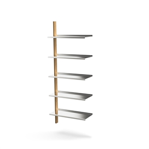 Mazo MOD Malli 2 Hyllyjärjestelmä 1x1925 Kisko + 5 Hyllyä Tammi/alumiini