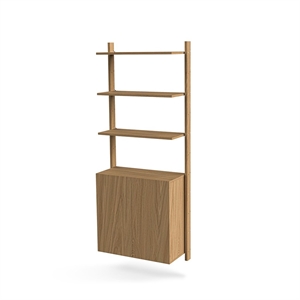 Mazo MOD Model 7 -hyllyjärjestelmä 2x1925 Kisko + 3 Hyllyä + Kaappi Tammi