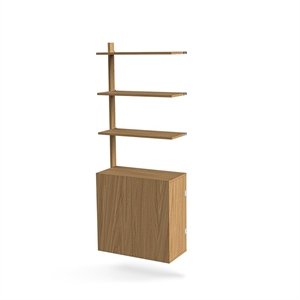 Mazo MOD Model 8 -hyllyjärjestelmä 1x1925 Kisko + 3 Hyllyä + Kaappi Tammi