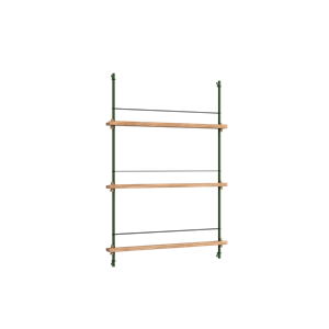 Moebe Magazine Shelving MS.115.1 Oak/Pine Green