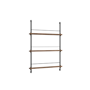 Moebe Magazine Shelving MS.115.1 Smoked Oak/ Black