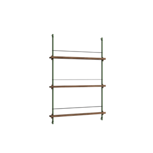 Moebe Magazine Shelving MS.115.1 Smoked Oak/Pine Green