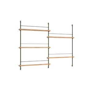 Moebe Magazine Shelving MS.115.2 Oak/Pine Green