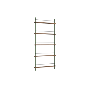 Moebe Magazine Shelving MS.180.1 Smoked Oak/Pine Green