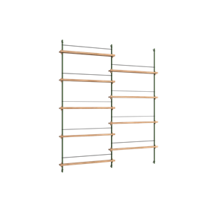 Moebe Magazine Shelving MS.180.2 Oak/Pine Green