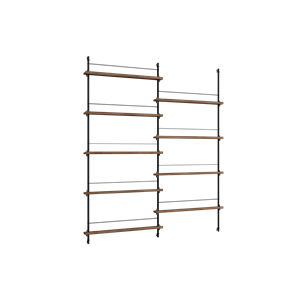 Moebe Magazine Shelving MS.180.2 Smoked Oak/ Black