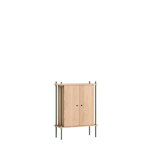 MOEBE S.115.1.C.OA Shelving System Oak/Pine Green