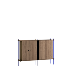 MOEBE S.115.2.E.SO Shelving System Smoked Oak/Deep Blue