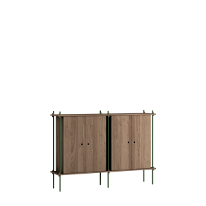 MOEBE S.115.2.E.SO Shelving System Smoked Oak/Pine Green