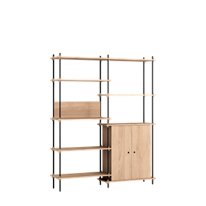 MOEBE S.200.2.I.OA Shelving System Oak/ Black