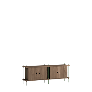 MOEBE S.65.2.D.SO Shelving System Smoked Oak/Pine Green