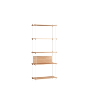 MOEBE S.200.1.A Bookcase System Oak/white