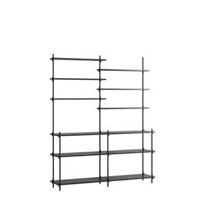 MOEBE S.200.2.D Shelving System Black/ Black