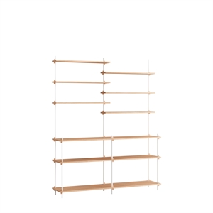 MOEBE S.200.2.D Bookcase System Oak/white