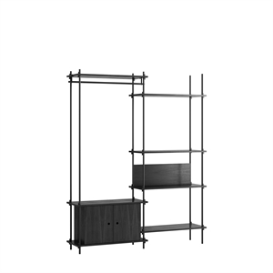 MOEBE S.200.2.G Bookcase System Black/ Black