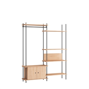 MOEBE S.200.2.G Bookcase System Oak/black