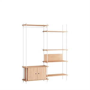 MOEBE S.200.2.G Bookcase System Oak/white