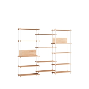 MOEBE S.200.3.A Bookcase System Oak/white