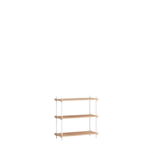 MOEBE S.85.1.A Bookcase System Oak/white