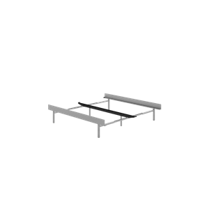 Moebe-sänky, sängynrunko, 90–180 cm, korkeat jalat, ruostumaton teräs