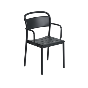 Muuto Linear Steel Dining Chair w. Armrest Black