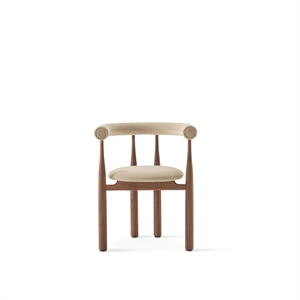 New Works Bukowski -ruokatuoli, pähkinäpuu/Megan, 26, Beige