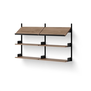 New Works Office Shelf 900 Walnut & Black