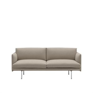 Muuto Outline 2-seater Sofa Ecriture 240/ Aluminum