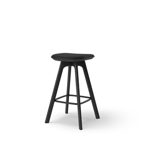 Brdr. Krüger Pauline Bar Stool H65 Black Lacquered Oak/ Black Leather