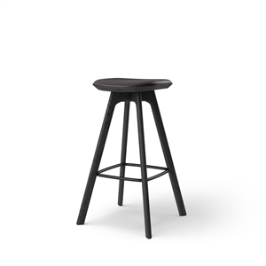 Brdr. Krüger Pauline Bar Stool H75 Black Lacquered Oak/ Black Leather