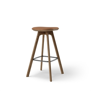 Brdr. Krüger Pauline Bar Stool H75 Smoked Oak/Brandy Leather